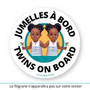 Clairabord - jumeaux/jumelles - Sticker voiture bébé à bord