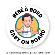 Clairabord - Filles - Sticker voiture bébé à bord