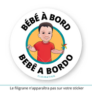 Clairabord - Garçons - Sticker voiture bébé à bord