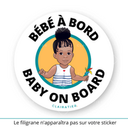 Clairabord - Filles - Sticker voiture bébé à bord