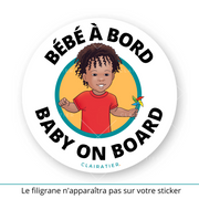 Clairabord - Garçons - Sticker voiture bébé à bord