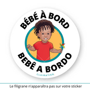 Clairabord - Garçons - Sticker voiture bébé à bord