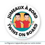 Clairabord - jumeaux/jumelles - Sticker voiture bébé à bord