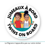 Clairabord - jumeaux/jumelles - Sticker voiture bébé à bord