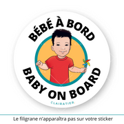 Clairabord - Garçons - Sticker voiture bébé à bord