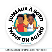 Clairabord - jumeaux/jumelles - Sticker voiture bébé à bord