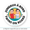 Clairabord - jumeaux/jumelles - Sticker voiture bébé à bord