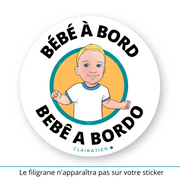 Clairabord - Sticker voiture bébé à bord - personnalise