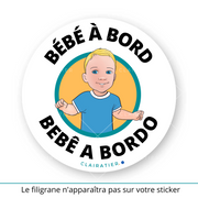 Clairabord - Sticker voiture bébé à bord - personnalise