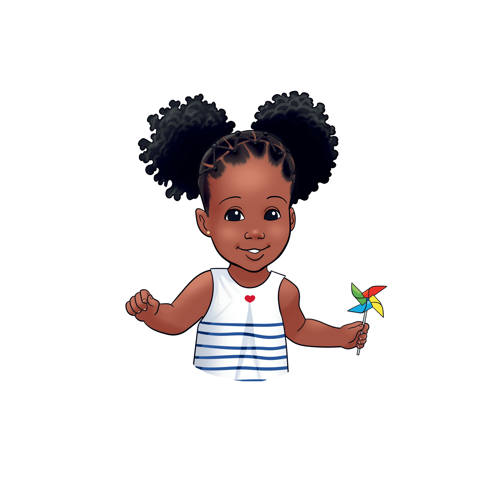 Avatar illustré de Mia pour un autocollant bébé à bord en créole